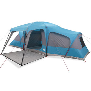 vidaXL Family Tent with Porch Dome 9-Person Blue Waterproof