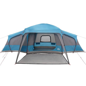 vidaXL Family Tent with Porch Dome 9-Person Blue Waterproof