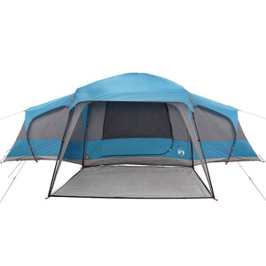 vidaXL Family Tent with Porch Dome 9-Person Blue Waterproof