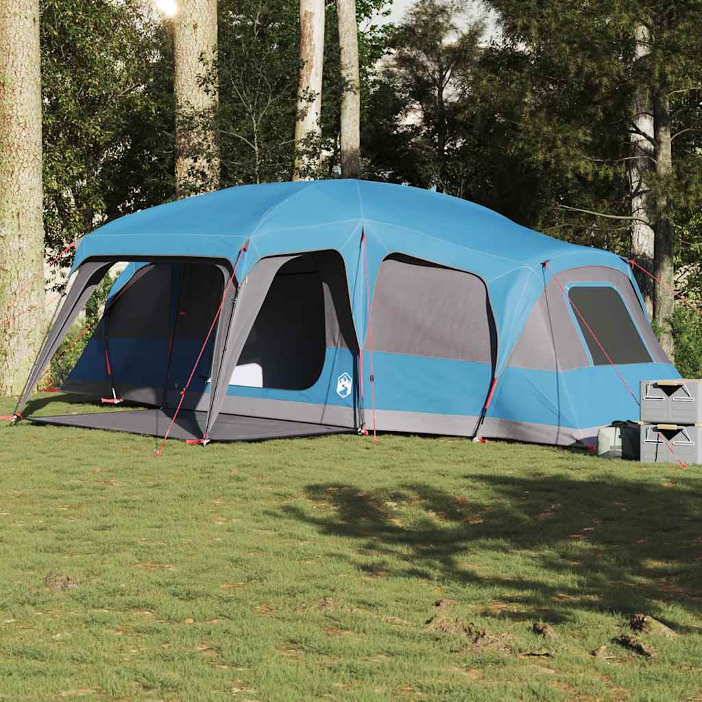 vidaXL Family Tent with Porch Dome 9-Person Blue Waterproof