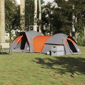 vidaXL Camping Tent 5-Person Grey and Orange Waterproof