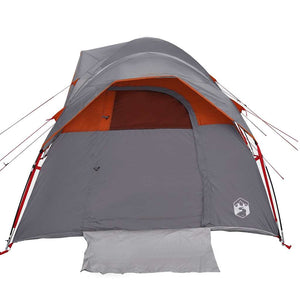 vidaXL Camping Tent 5-Person Grey and Orange Waterproof