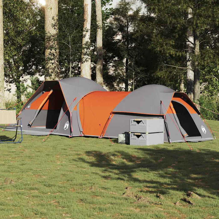 vidaXL Camping Tent 5-Person Grey and Orange Waterproof