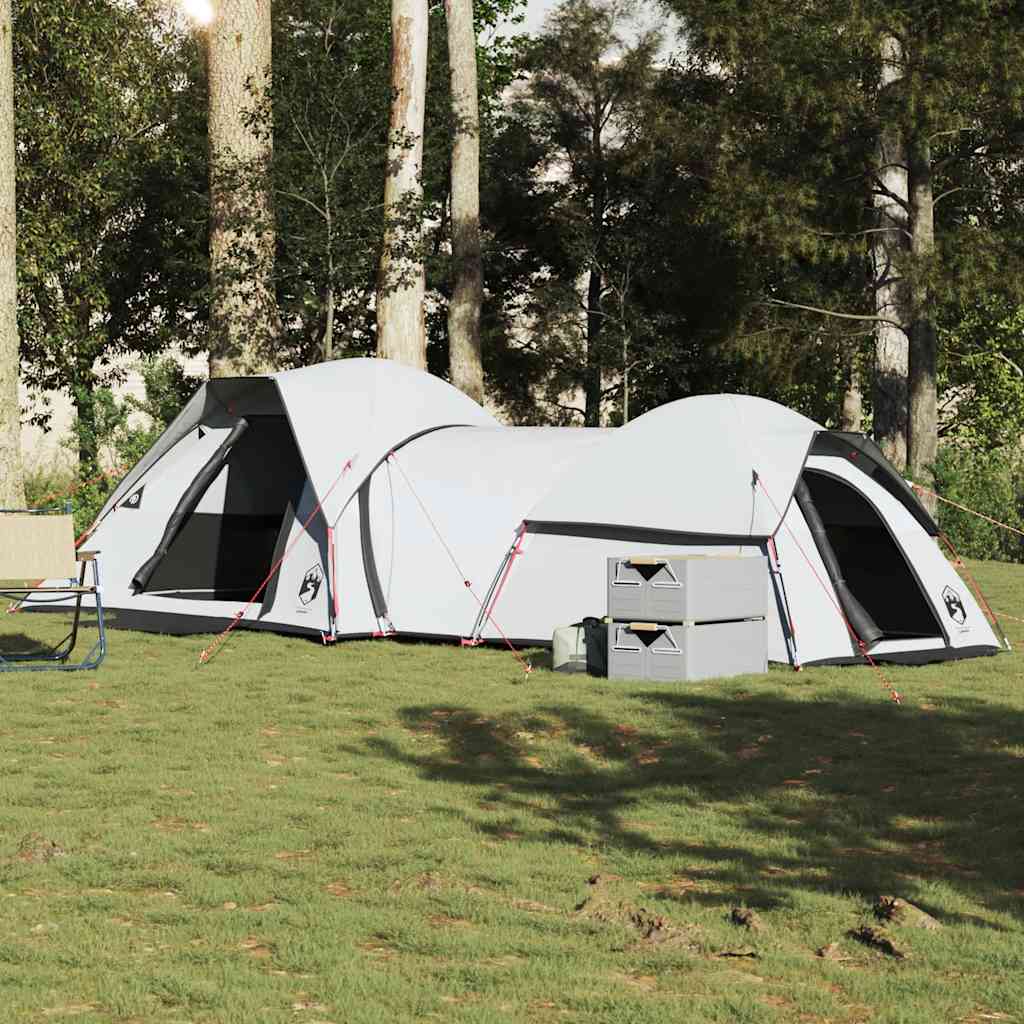 vidaXL Camping Tent 5-Person White Blackout Fabric Waterproof