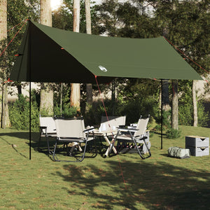 vidaXL Camping Tarp Olive Green 438x376x212 cm Waterproof