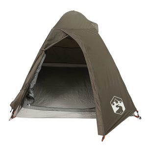 vidaXL Camping Tent Dome 2-Person Brown Waterproof