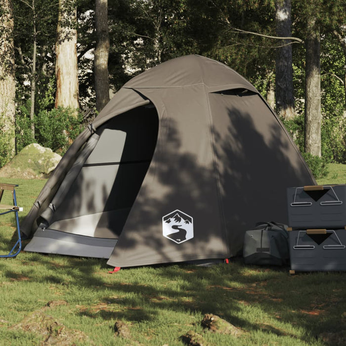 vidaXL Camping Tent Dome 2-Person Brown Waterproof