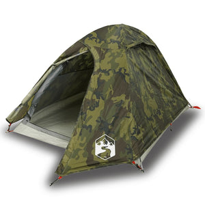 vidaXL Camping Tent Dome 2-Person Camouflage Waterproof