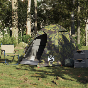 vidaXL Camping Tent Dome 2-Person Camouflage Waterproof