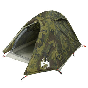 vidaXL Camping Tent Dome 2-Person Camouflage Waterproof