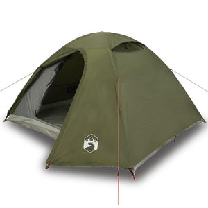 vidaXL Camping Tent Dome 3-Person Olive Green Waterproof