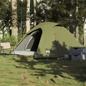 vidaXL Camping Tent Dome 3-Person Olive Green Waterproof