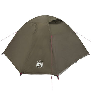 vidaXL Camping Tent Dome 3-Person Brown Waterproof