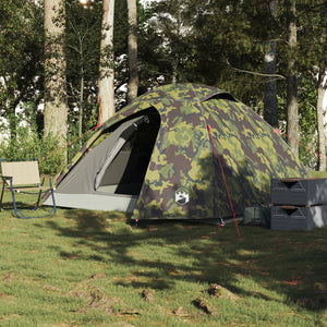 vidaXL Camping Tent Dome 3-Person Camouflage Waterproof