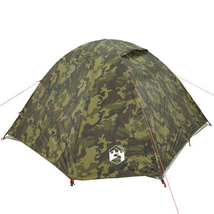 vidaXL Camping Tent Dome 3-Person Camouflage Waterproof