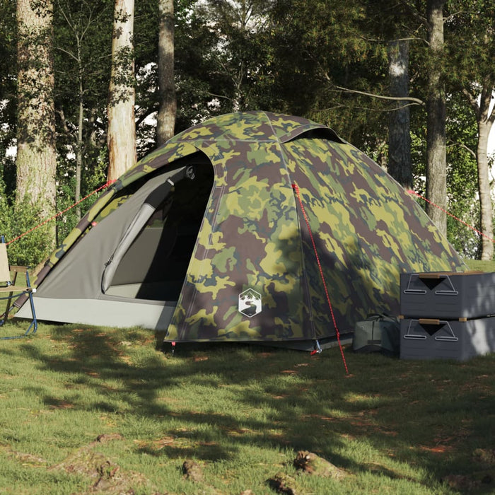 vidaXL Camping Tent Dome 3-Person Camouflage Waterproof