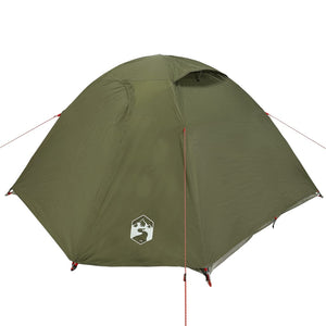 vidaXL Camping Tent Dome 4-Person Olive Green Waterproof