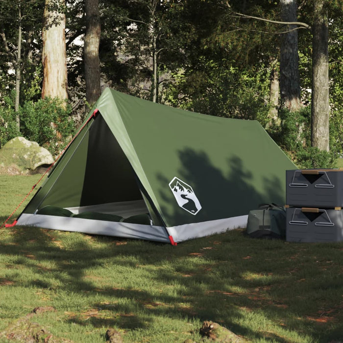 vidaXL Camping Tent 2-Person Olive Green Waterproof