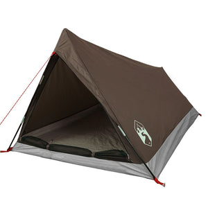 vidaXL Camping Tent 2-Person Brown Waterproof