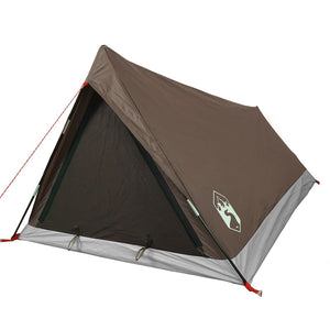 vidaXL Camping Tent 2-Person Brown Waterproof