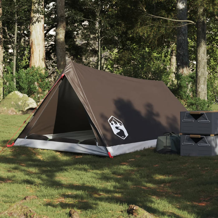 vidaXL Camping Tent 2-Person Brown Waterproof