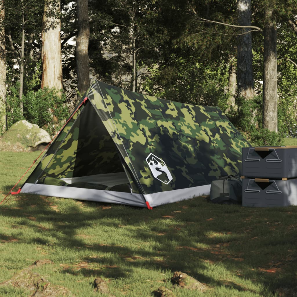 vidaXL Camping Tent 2-Person Camouflage Waterproof