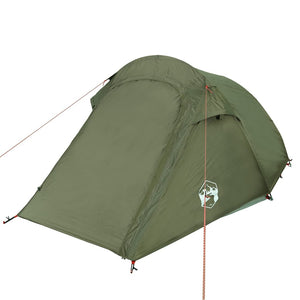 vidaXL Camping Tent Tunnel 3-Person Olive Green Waterproof