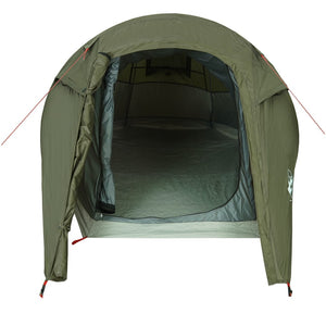 vidaXL Camping Tent Tunnel 3-Person Olive Green Waterproof