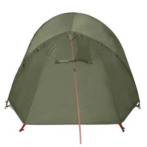 vidaXL Camping Tent Tunnel 3-Person Olive Green Waterproof