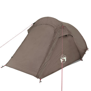 vidaXL Camping Tent Tunnel 3-Person Brown Waterproof