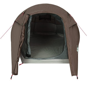 vidaXL Camping Tent Tunnel 3-Person Brown Waterproof