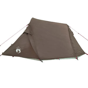 vidaXL Camping Tent Tunnel 3-Person Brown Waterproof