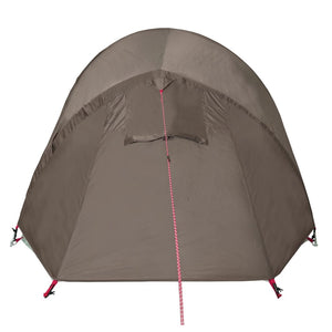 vidaXL Camping Tent Tunnel 3-Person Brown Waterproof