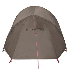 vidaXL Camping Tent Tunnel 2-Person Brown Waterproof