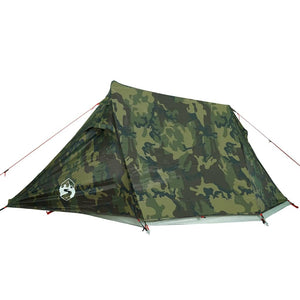 vidaXL Camping Tent Tunnel 2-Person Camouflage Waterproof