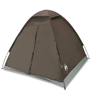 vidaXL Camping Tent Dome 2-Person Brown Waterproof