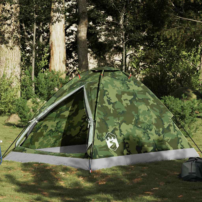 vidaXL Camping Tent Dome 2-Person Camouflage Waterproof