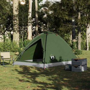 vidaXL Camping Tent Dome 4-Person Olive Green Waterproof