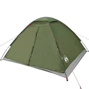 vidaXL Camping Tent Dome 4-Person Olive Green Waterproof