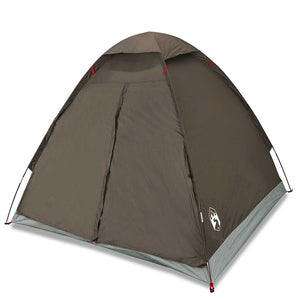 vidaXL Camping Tent Dome 4-Person Brown Waterproof