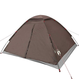 vidaXL Camping Tent Dome 4-Person Brown Waterproof