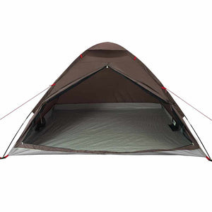 vidaXL Camping Tent Dome 4-Person Brown Waterproof