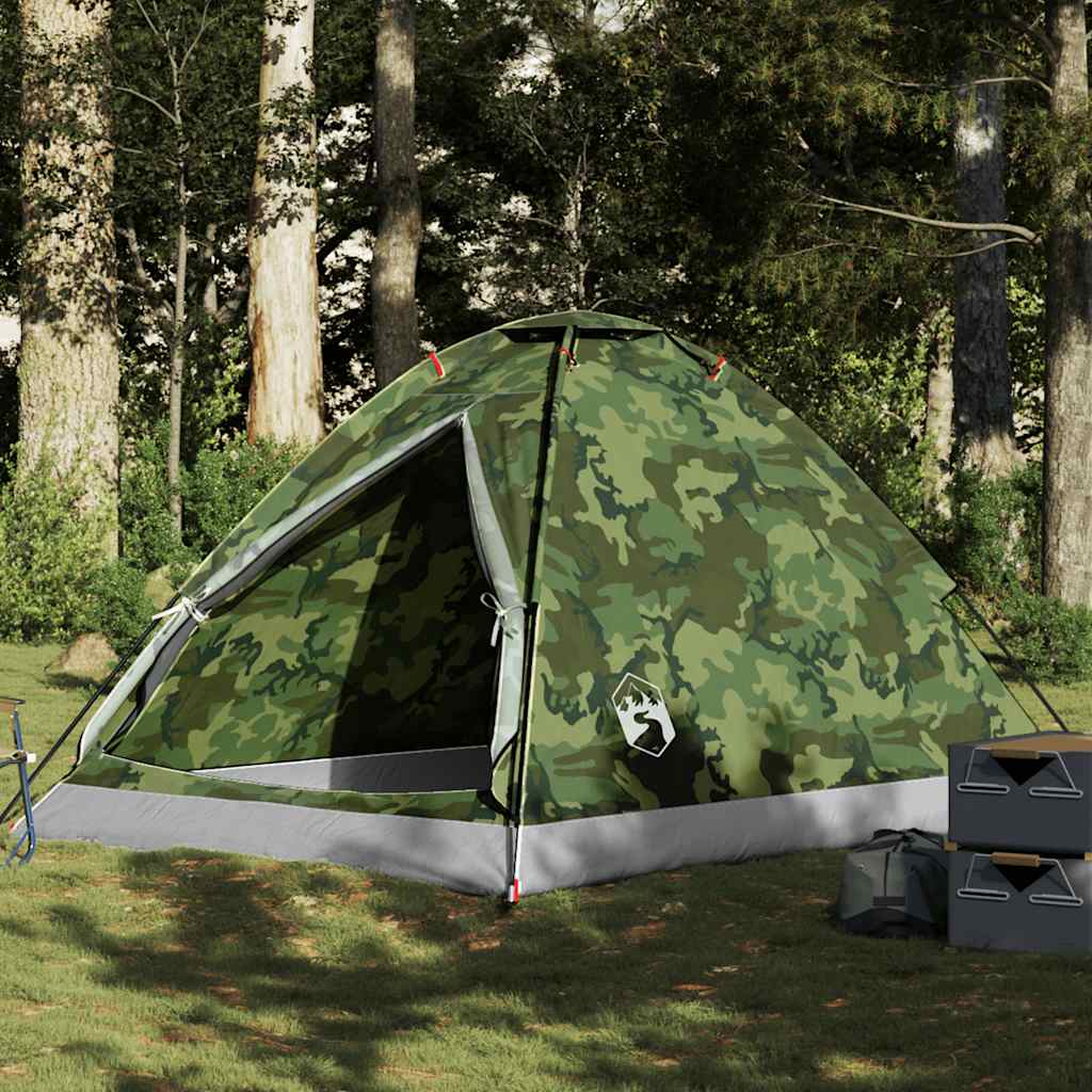 vidaXL Camping Tent Dome 4-Person Camouflage Waterproof