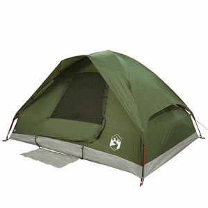 vidaXL Camping Tent Dome 2-Person Olive Green Waterproof