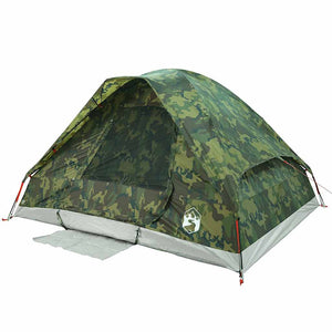 vidaXL Camping Tent Dome 2-Person Camouflage Waterproof