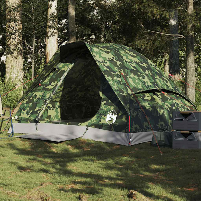 vidaXL Camping Tent Dome 2-Person Camouflage Waterproof