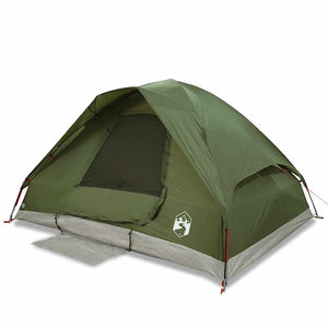 vidaXL Camping Tent Dome 4-Person Olive Green Waterproof