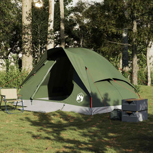 vidaXL Camping Tent Dome 4-Person Olive Green Waterproof