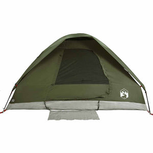 vidaXL Camping Tent Dome 4-Person Olive Green Waterproof