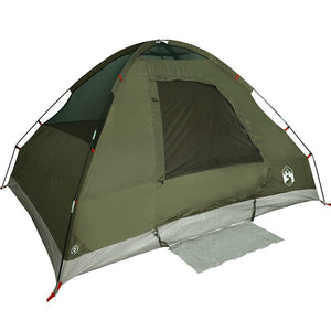 vidaXL Camping Tent Dome 4-Person Olive Green Waterproof